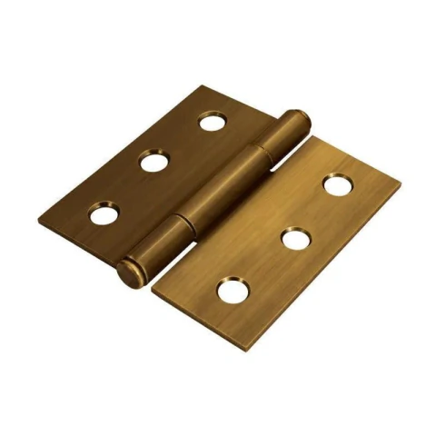 Bisagra cuadrada laton antiguo 4" x 4" cabeza plana