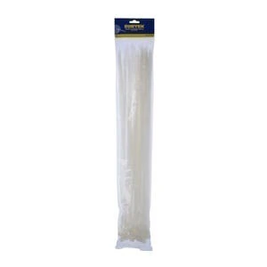 Cinchos plásticos 400 x 7.6 mm, tensión 55 kg de 50 piezas, color blanco
