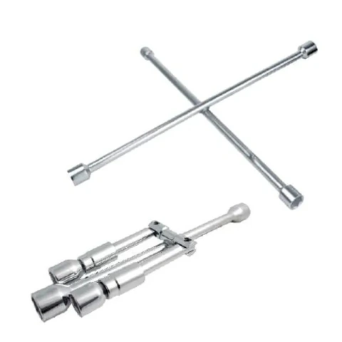 Llave de cruz plegable 14". Sockets 17mm, 3/4", 13/16", 7/8"