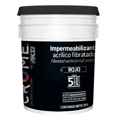 Impermeabilizante fibratado rojo 5 años - cubeta