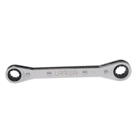 Llave de estrías pulido espejo plana de matraca en pulgadas, 12 puntas, 3/4" x 9/16"