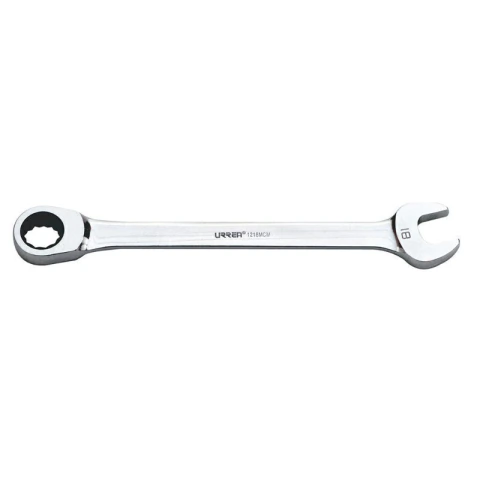 Llave combinada pulido espejo de matraca métrica, 12 puntas, 18 mm