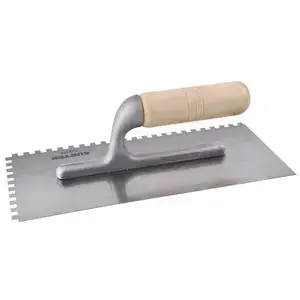 Llana dentada cuadrada de acero al alto carbón con mango de madera 6 remaches, 11"x5"