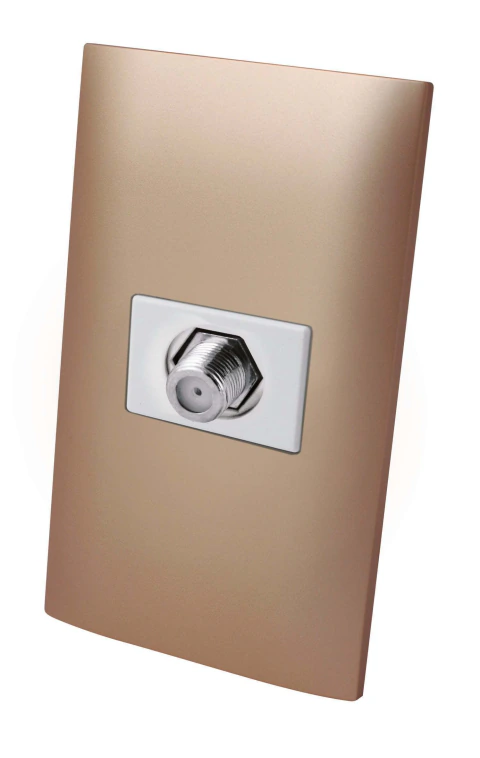 Receptaculo para tv con placa plastica - Champagne - Linea ALTIMUS