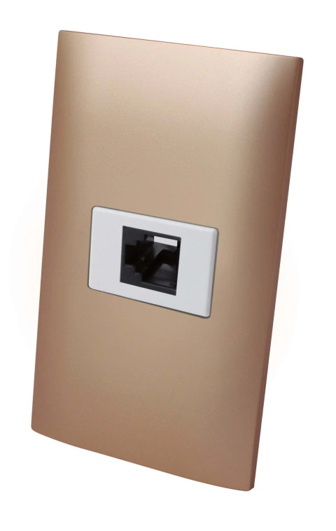 Receptaculo para RED 8 hilos con placa plastica - Champagne - Linea ALTIMUS