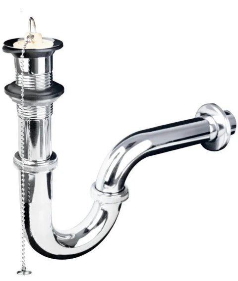 Cespol p/lavabo laton c/contracanasta, tapon y cadena, cromo,1 1/4"