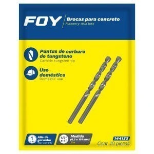 Broca para concreto zanco recto 1/4" x 4"