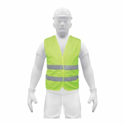 Chaleco de seguridad verde con cintas de alta visibilidad