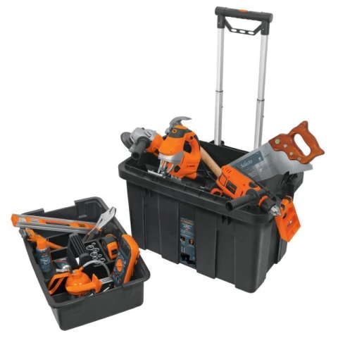Caja herramienta, plástica, 25', con ruedas