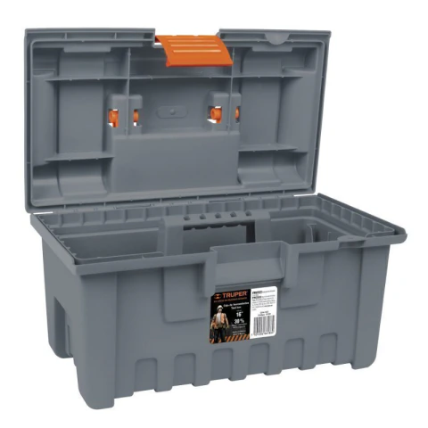 Caja para herramienta, amplia de 16, color gris