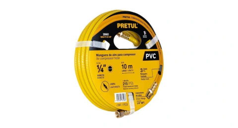 Manguera para compresor, de PVC, 10m x 1/4', Pretul