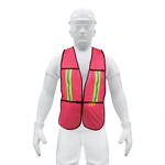 Chaleco de seguridad con cintas reflejantes, rojo, Pretul