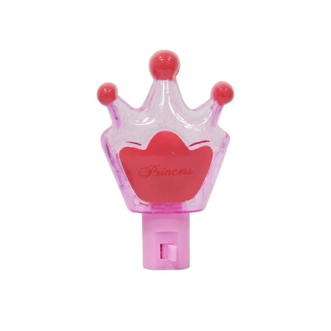 Lámpara de noche corona rosa luz rosa 1 led