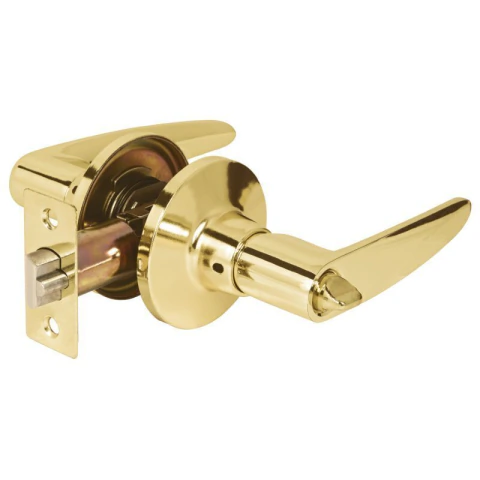 Cerradura manija, cilindro metálico, brillante, baño, Basic