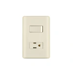 Placa armada interruptor y contacto, marfil, Volteck