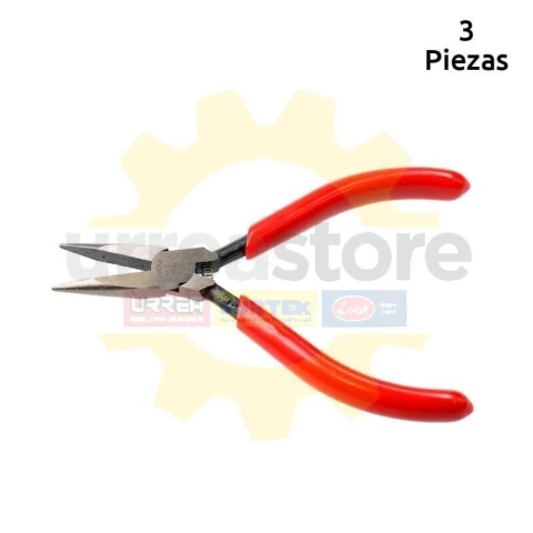 Pinza para electrónica con mango rubber grip de 4-3/4" cónica lisa