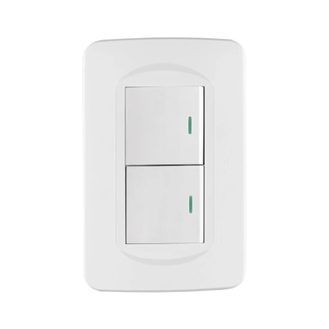 Placa armada 1 interruptor y 1 de 3 vías 1.5 mód, Toledo