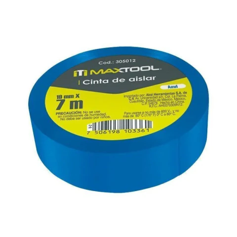 Cinta de aislar azul 18mmx7m