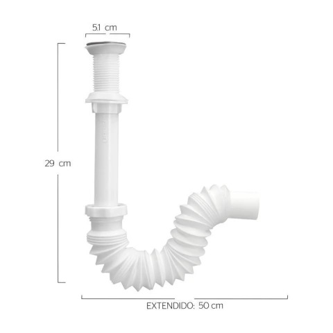 Céspol flexible sin bote, con rejilla de acero inoxidable