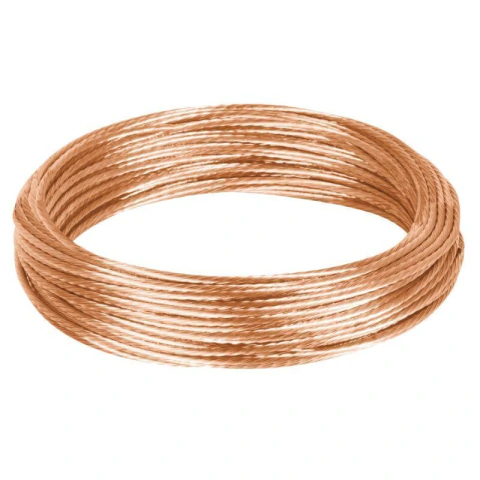 Metro de cable desnudo de cobre calibre 10 AWG, rollo 25 m