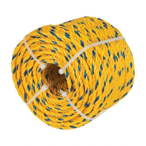 Kilo de cuerda amarilla de polipropileno 6 mm, rollo 1kg