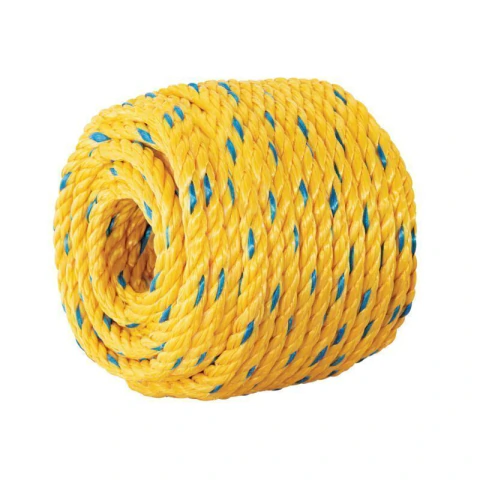 Kilo de cuerda amarilla de polipropileno 10 mm, rollo 1kg