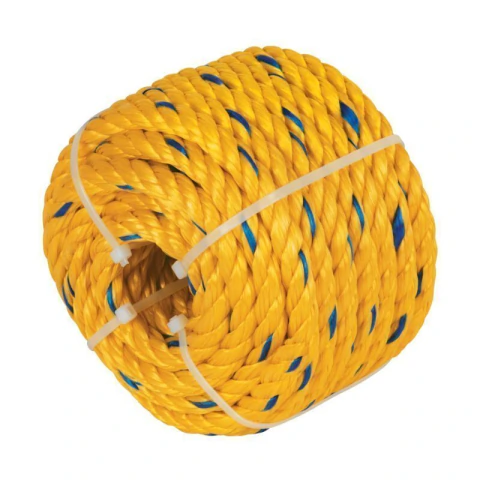 Kilo de cuerda amarilla de polipropileno 13 mm, rollo 1kg