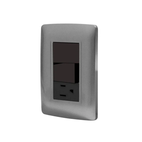 Placa Graphite contacto y apagador doble