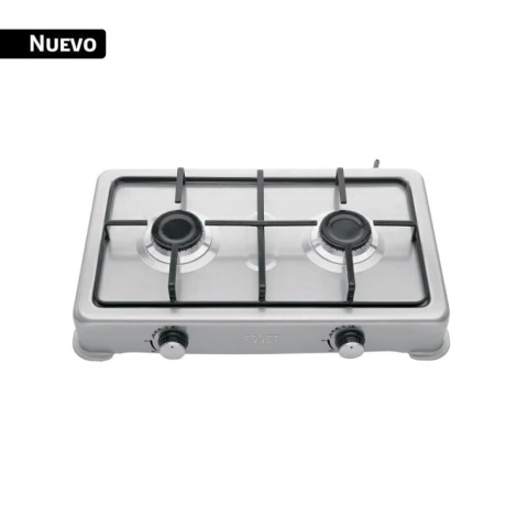 Parrilla de gas de sobreponer,2 quemadores, inox, FOSET AERO