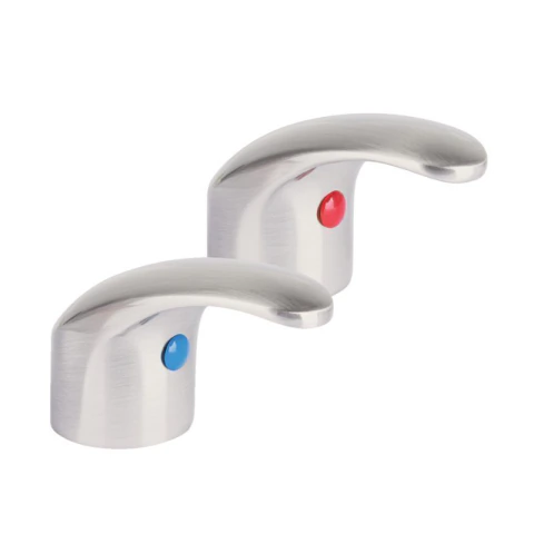 Juego de manerales tipo palanca p/lav-fregadero, satín AQUA