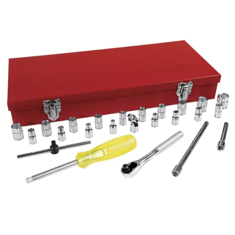 Juego de 25 dados y accesorios combinados 1/4" Urrea