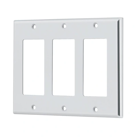 Placa 3 ventanas, de acero inoxidable, línea Classic