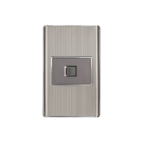 Placa armada acero inox 1 toma para teléfono 1.5 mód, Lisboa