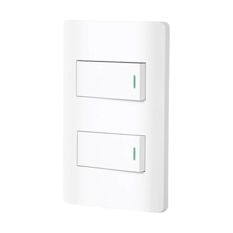 Placa armada blanca 1 interruptor y 1 de 3 vías 1 mód, Lisbo
