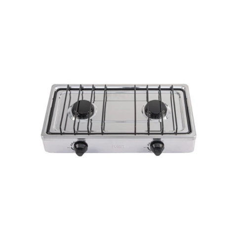 Parrilla de gas de sobreponer 2 quemadores, inox, FOSET