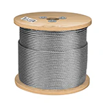 Metro de cable rígido 1/4' de acero 7x7 hilos, 300 m, FIERO