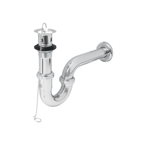 Céspol 1-1/4' c/contra, tapón y cadena, latón cromo,p/lavabo