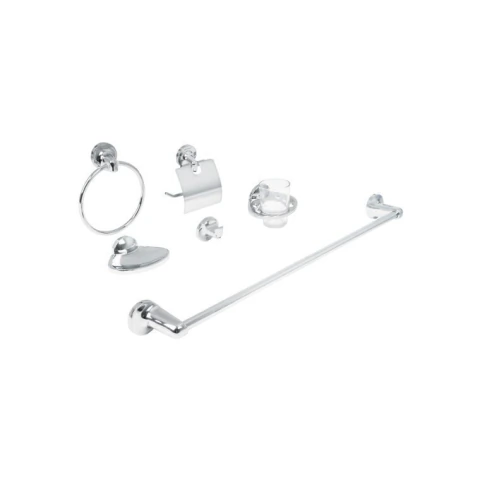 Juego de 6 accesorios para baño metálicos, FOSET AQUA