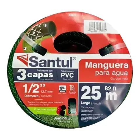 Manguera ref 3 capas 25m 1/2"