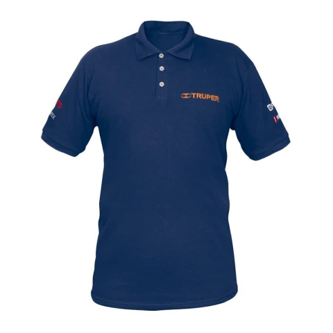 Playera polo para hombre, azul, EEG, Truper