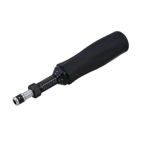 Destornillador de torque microajustable con mango plástico cuadro de 1/4", 5-25 in-lb