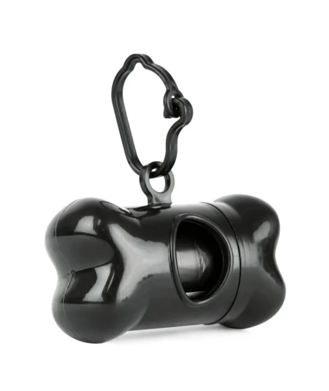 DISPENSADOR DE BOLSAS PARA PERRO - 2 PZAS, NEGRO
