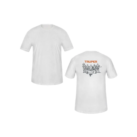 Playera cuello redondo para hombre, blanca, CH, Truper