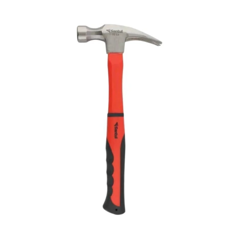 Martillo 16 oz uña curva mango de fibra de vidrio