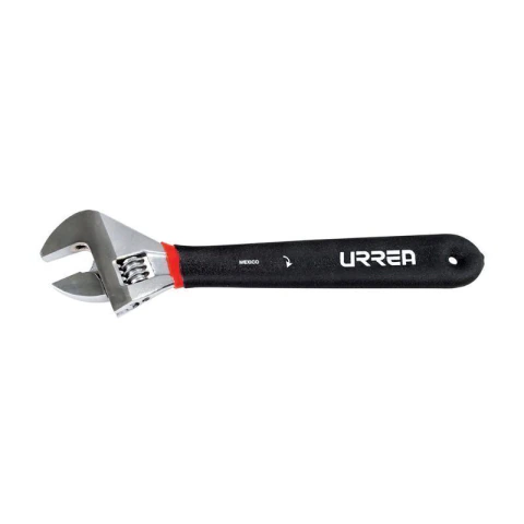 Llave ajustable cromada con mango Rubber grip 8"