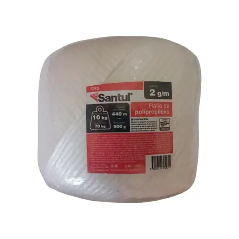 Rafia color blanca 900 g. Calibre 2.2 g/m