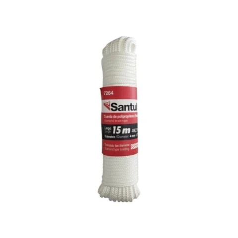 Piola de poliéster diamante de 4 mm x 15 m blanca