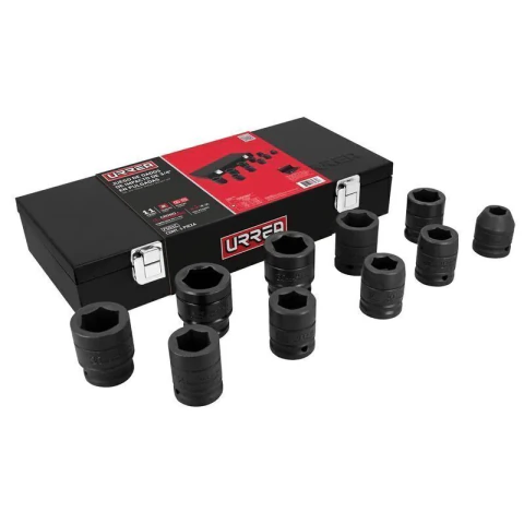 Juego de dados de impacto cuadro de 3/4", 6 puntas, en pulgadas, 10 piezas