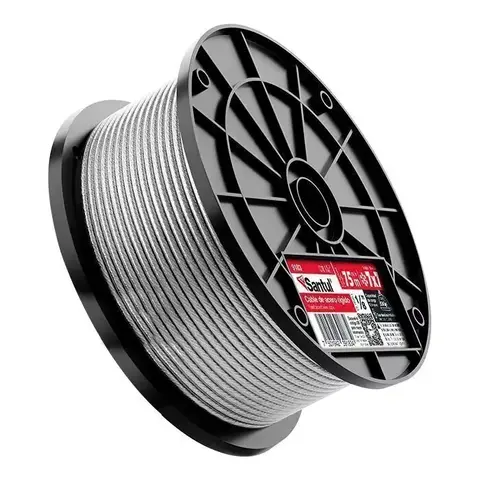Cable acero rígido 7x7 hilos 1/8", 75m