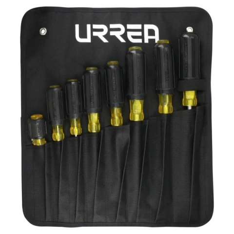Juego de destornilladores con mango cushion grip, combinados, 8 piezas en caja de cartón